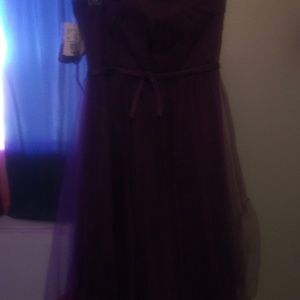 Strapless short bridesmaid dress